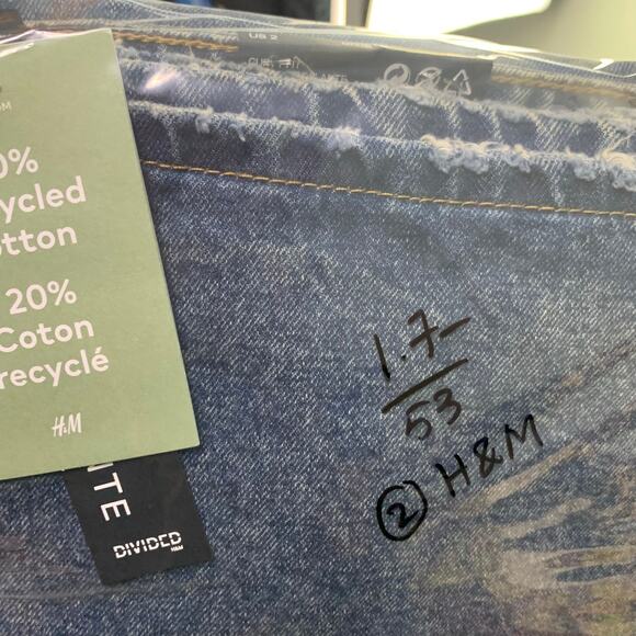 NEW H&M Curvy Wide-Leg High-Waist Jeans Sz 2 Blue‎ Stretch Denim - Picture 12 of 12